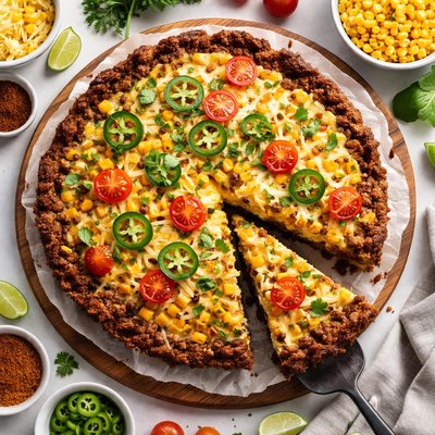 Image of Corn Pie with Ground Beef Crust