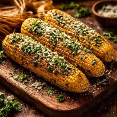 Image of Corn Roasted with Herb Butter
