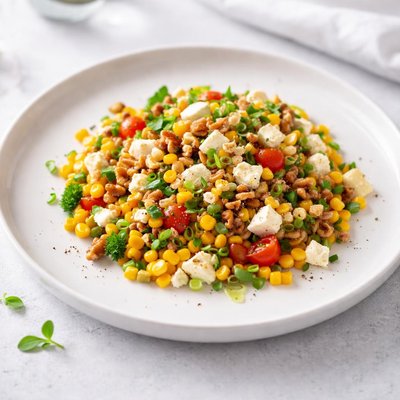Image of Corn Salad with Feta and Walnuts