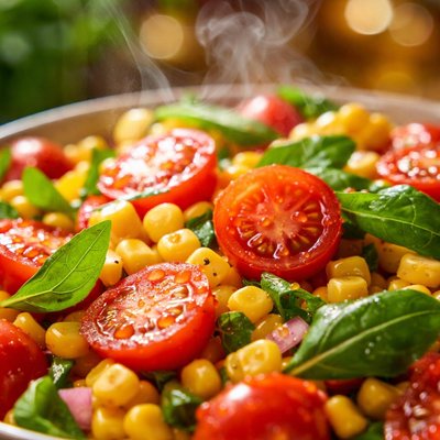 Image of Corn Tomato and Basil Salad