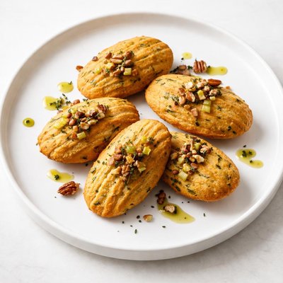 Image of Cornbread Madeleines with Leeks and Pecans