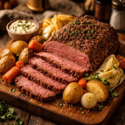 Image of Corned Beef Brisket W Veggies Horseradish Pressure Cooker