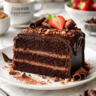 Image of Corner Espresso Shop Chocolate Cake