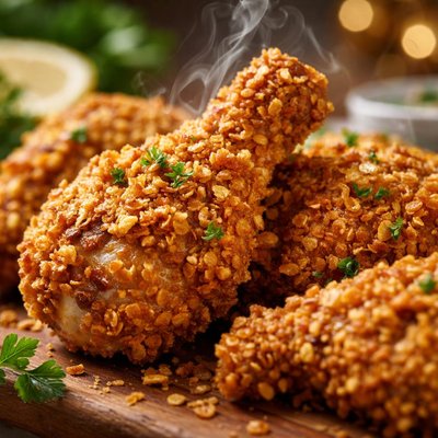 Image of Cornflake Crumb Oven Fried Chicken