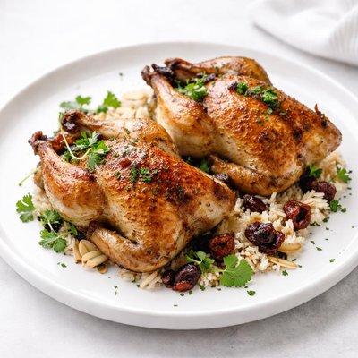 Image of Cornish Game Hens with Cherry Rice Stuffing