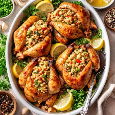Image of Cornish Game Hens with Crabmeat Stuffing