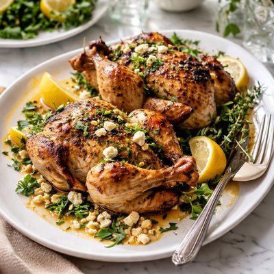 Image of Cornish Game Hens with Feta