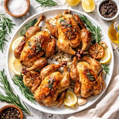 Image of Cornish Game Hens with Garlic Rosemary