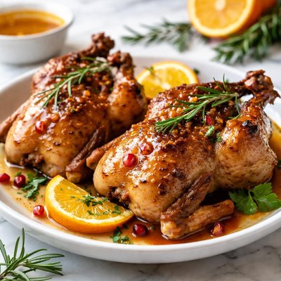 Image of Cornish Game Hens with Orange Sauce