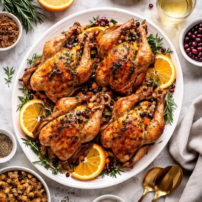 Image of Cornish Game Hens with Orange Stuffing