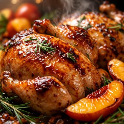 Image of Cornish Game Hens with Peach Glaze