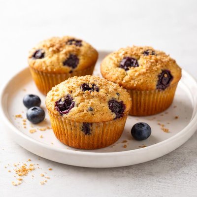 Image of Cornmeal Blueberry Wheat Germ Muffins