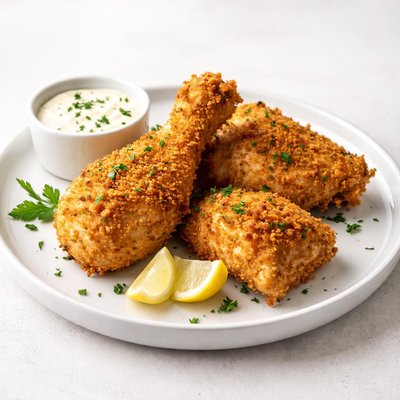 Image of Cornmeal Crusted Oven Fried Chicken