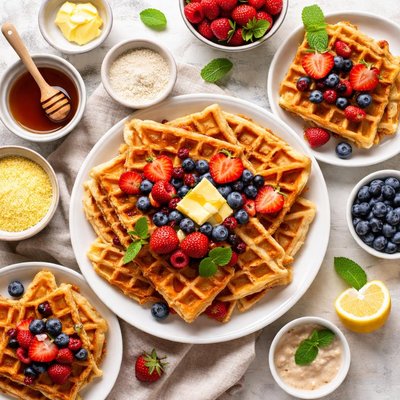 Image of Cornmeal Sourdough Waffles