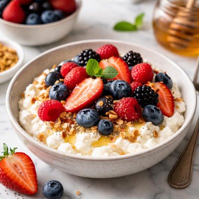 Image of Cottage Cheese Yogurt and Berries