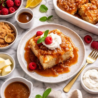 Image of Cottage Pudding with Brown Sugar Sauce