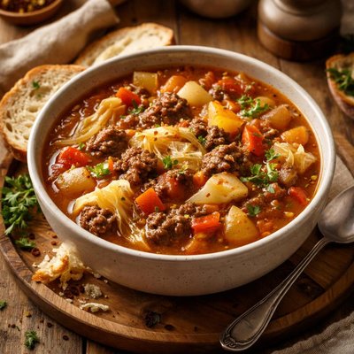 Image of Country Beef Cabbage Soup Good Carbs