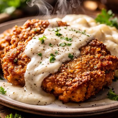 Image of Country Fried Pork Chops with Cream Gravy