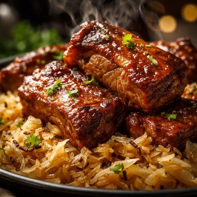 Image of Country Pork Ribs and Sauerkraut