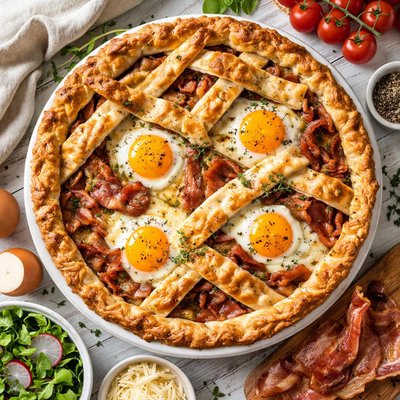 Image of Country Style Egg and Bacon Pie