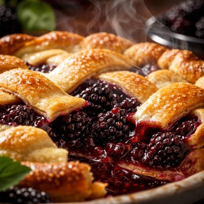 Image of Country Style Fresh Blackberry Pie