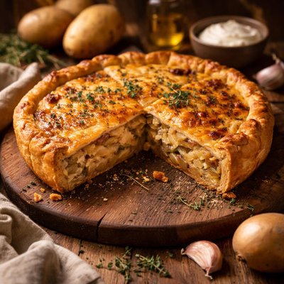 Image of Country Style Potato Onion Pie