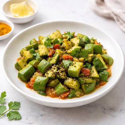 Image of Courgette and Green Pepper Sabzi Tori Aur Hari Mirch Ki Sabzi