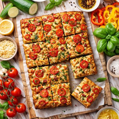 Image of Courgette Tomato Paprika Cake