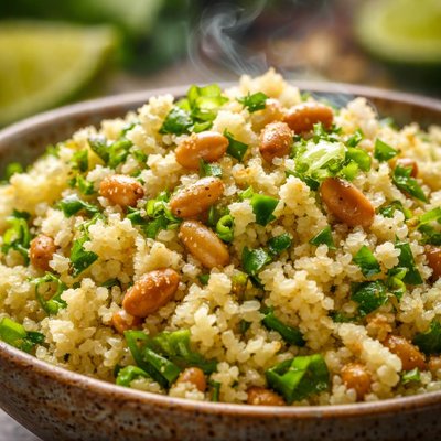 Image of Couscous Mix with Toasted Pine Nuts Coconut Milk Lime Juice