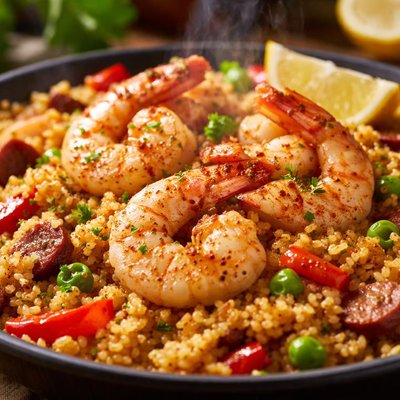 Image of Couscous Paella with Shrimp