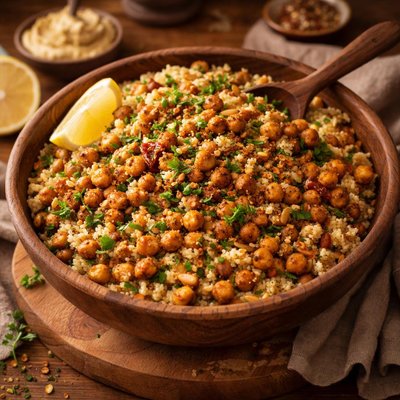 Image of Couscous Roasted Spiced Chickpeas Pine Nuts