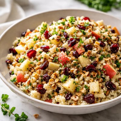 Image of Couscous with Apples Cranberries and Herbs