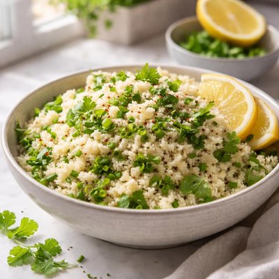 Image of Couscous with Fresh Cilantro and Lemon Juice