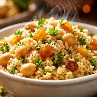 Image of Couscous with Garbanzo Beans and Golden Raisins