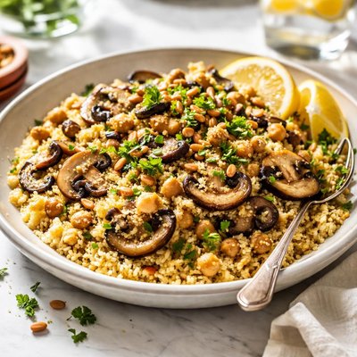 Image of Couscous with Mushrooms Chickpeas