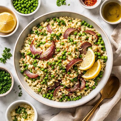 Image of Couscous with Peas and Onions