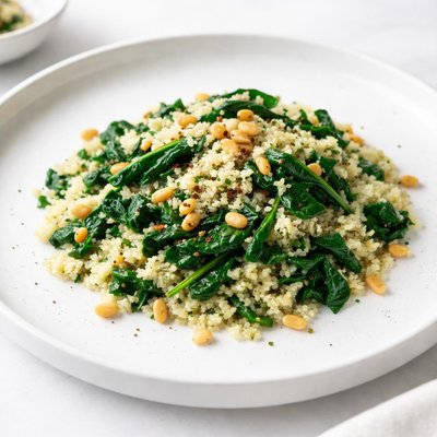 Image of Couscous with Spinach and Pine Nuts