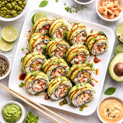Image of Crab and Avocado Roll Sushi