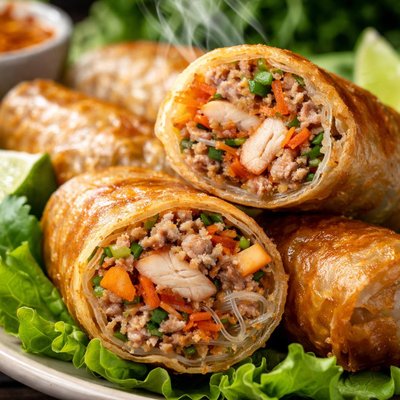 Image of Crab and Pork Spring Rolls