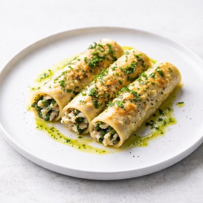 Image of Crab and Silverbeet Chard Cannelloni