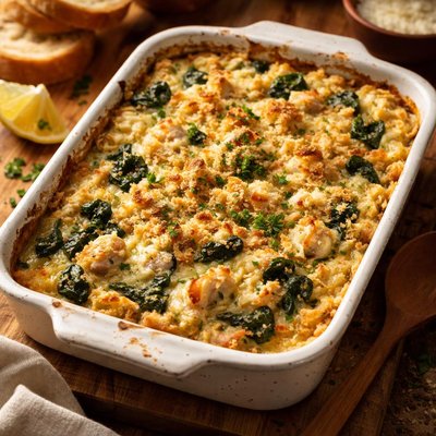 Image of Crab and Spinach Casserole