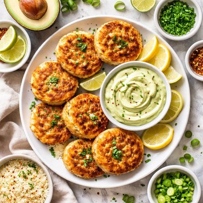 Image of Crab Cakes with Avocado Wasabi Mayonnaise