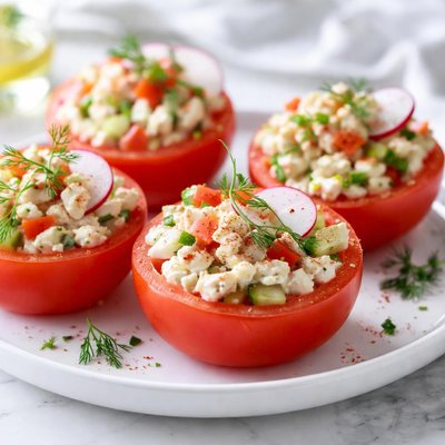 Image of Crab Cucumber Salad in Tomato Cups