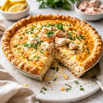 Image of Crab Meat and Swiss Cheese Quiche