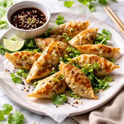 Image of Crab Pot Stickers with Sesame Ginger Dipping Sauce