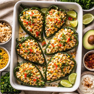 Image of Crab Stuffed Poblano Peppers