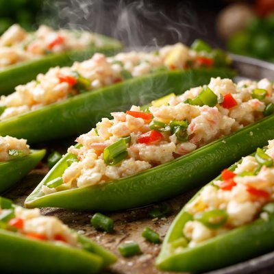 Image of Crab Stuffed Snow Peas
