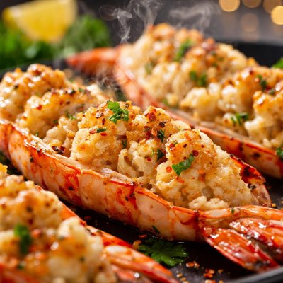 Image of Crab Topped Prawns