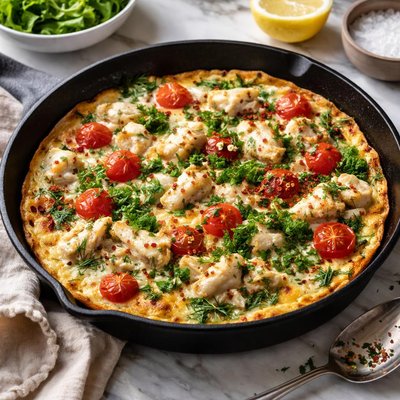 Image of Crabmeat Frittata with Tomatoes and Herbs