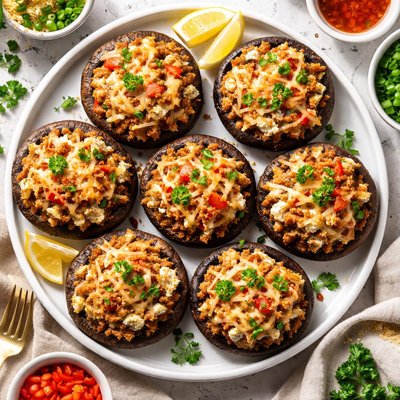 Image of Crabmeat Stuffed Portobello Mushroom Caps Emeril